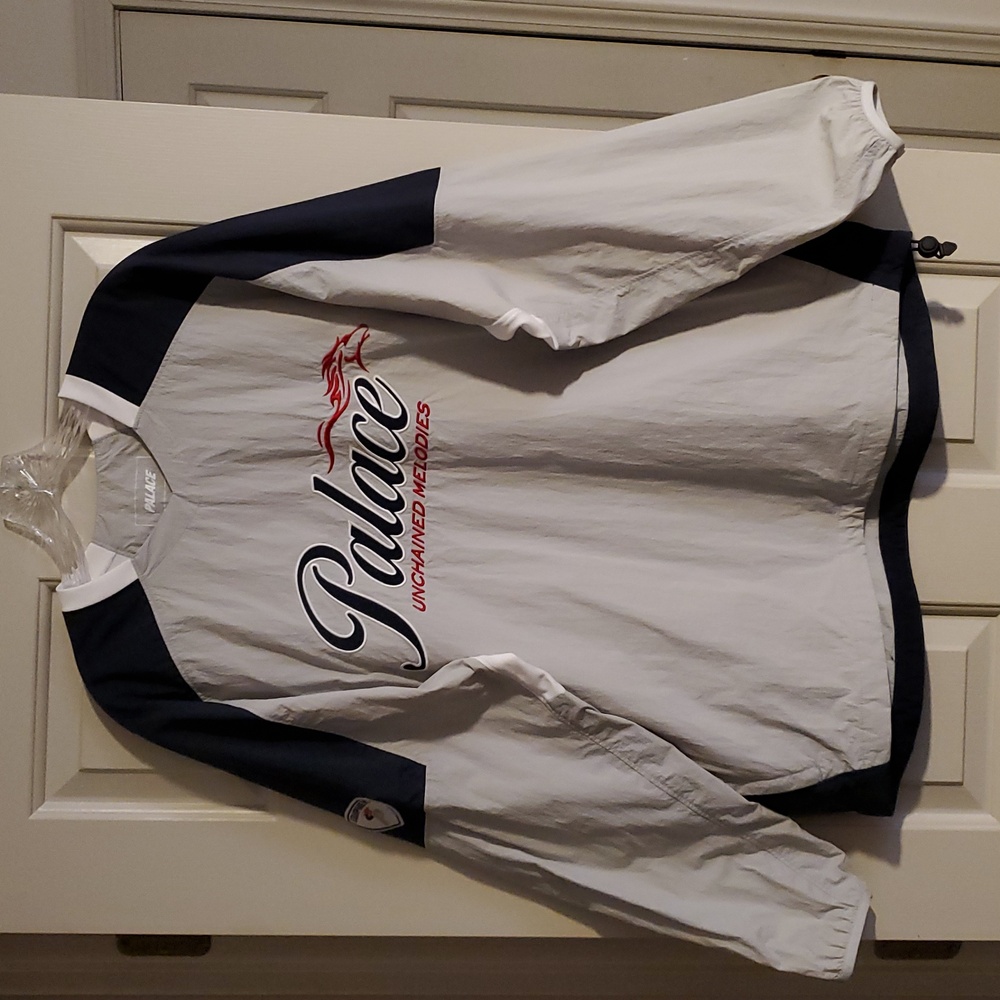 Palace Horsepower Crew Windbreaker. Size Large. Color Grey/Blue.